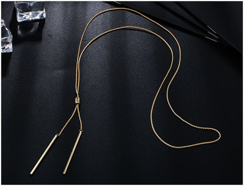 Long Strip Pendants Charm Necklace