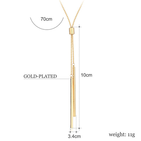 Long Strip Pendants Charm Necklace