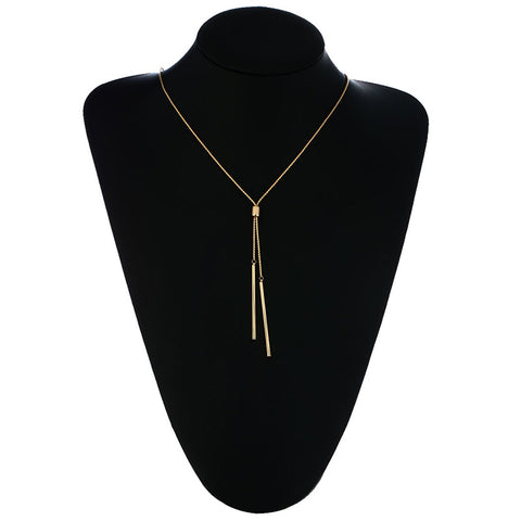 Long Strip Pendants Charm Necklace