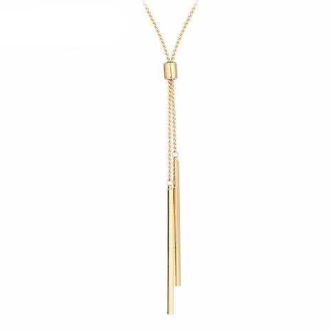 Long Strip Pendants Charm Necklace