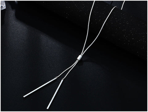 Long Strip Pendants Charm Necklace